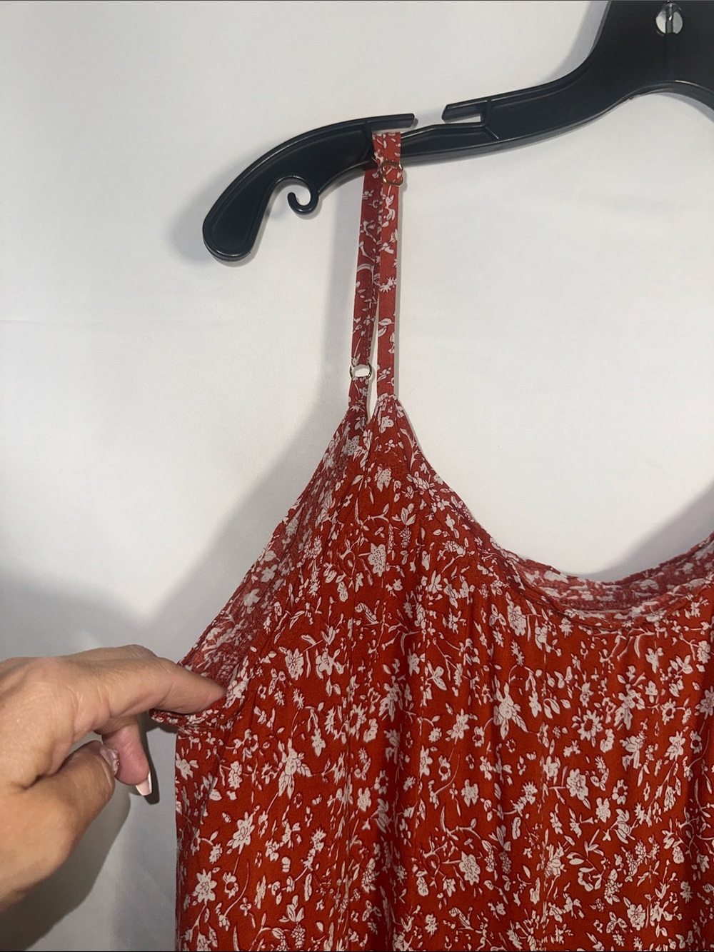 NATURAL LIFE Rust Floral Spaghetti-Strap Maxi Dress with pockets - Picture 2 of 7